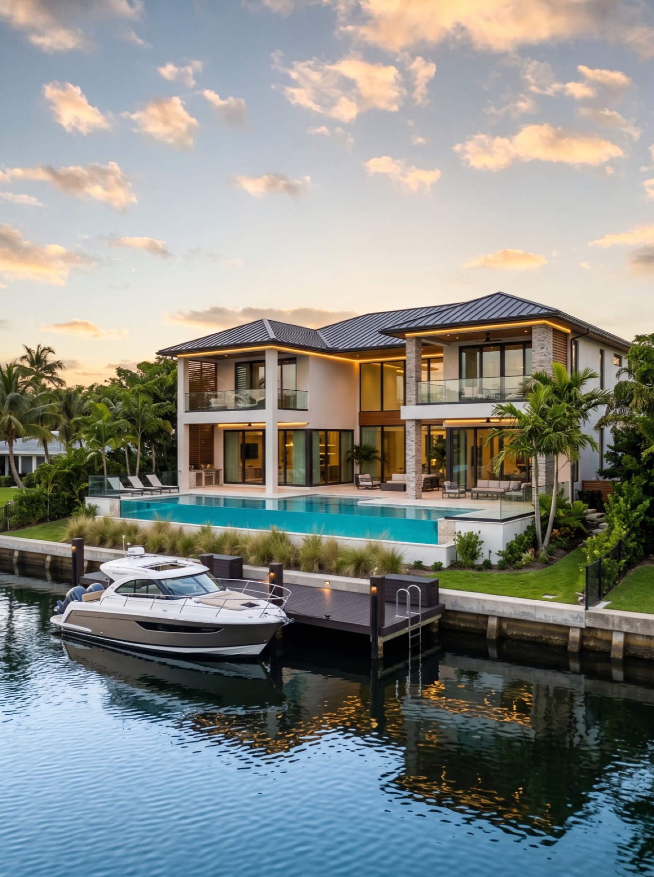 Concept image of a contemporary waterfront home